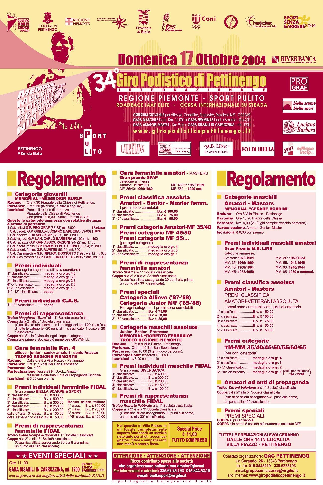 34° Giro Podistico Internazionale di Pettinengo 